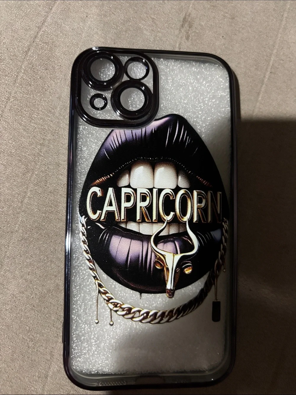 Capricorn Graphic iPhone Case - Black/Purple Design